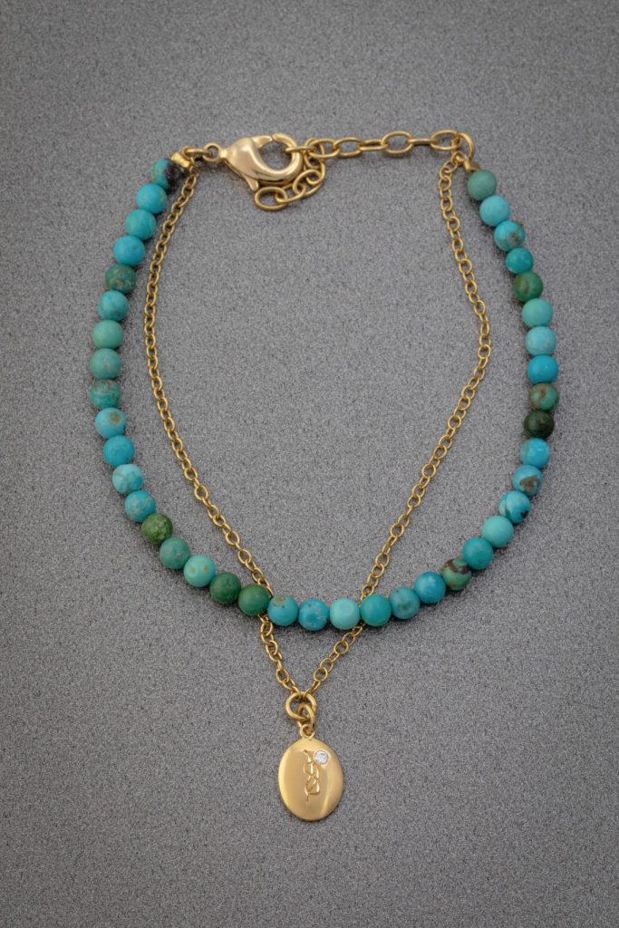 Bracelet Noeud d'Eternité Turquoise