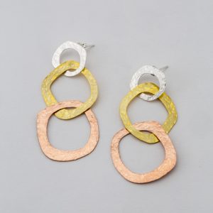 Boucles d'oreilles "Anneaux martelés"