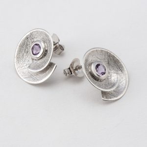 Boucles d'oreilles  "Spirale d'Améthyste"