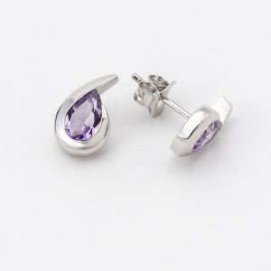 Boucles d'oreilles "Virgule" Améthyste