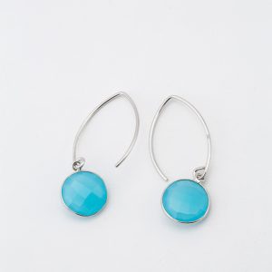 Boucles d'oreilles "Calcédoine bleue"