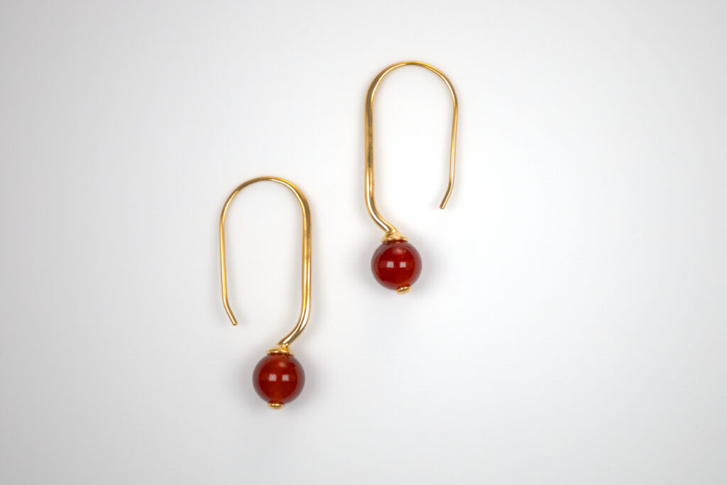 Boucles d’oreille Agate teintée rouge