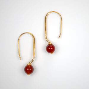 Boucles d’oreille Agate teintée rouge