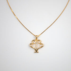 Petit arbre en argent plaqué or